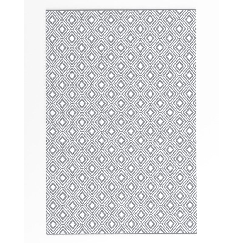 Grey Geometric Print Outdoor Rug Small or Large